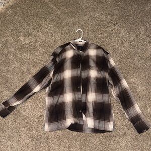 Abercrombie & Fitch Brown and Tan Plaid Shirt
